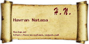 Havran Natasa névjegykártya